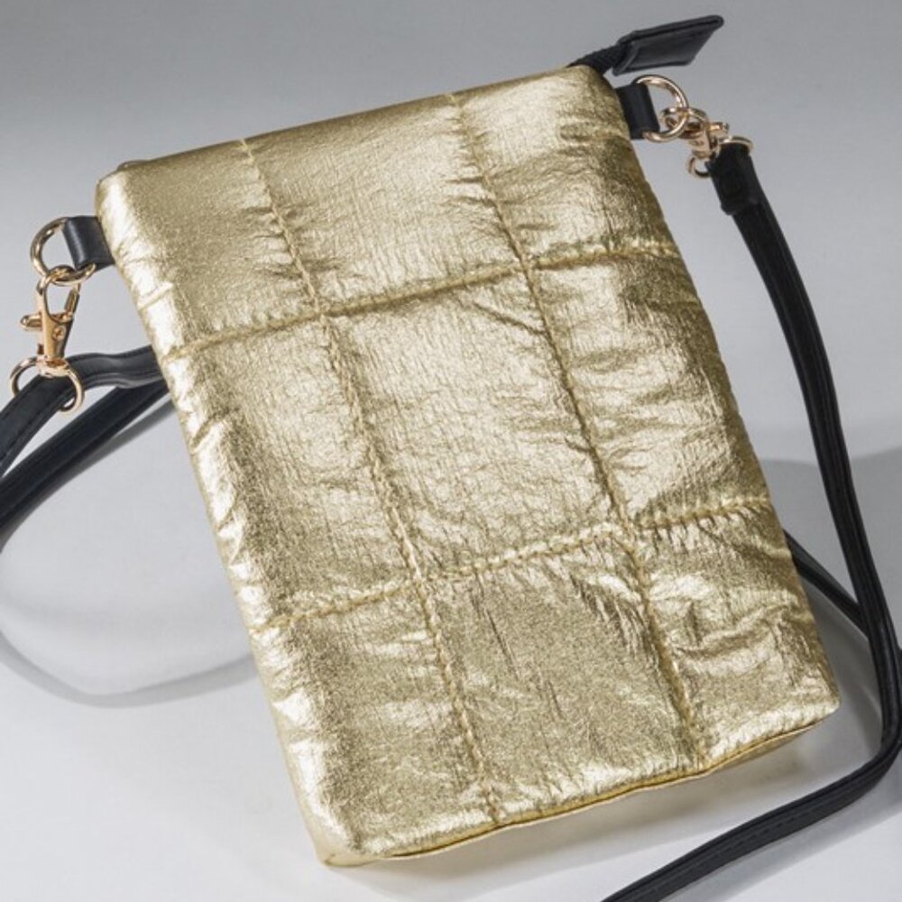 Metallic Quilted Cross Body - Gold NEW